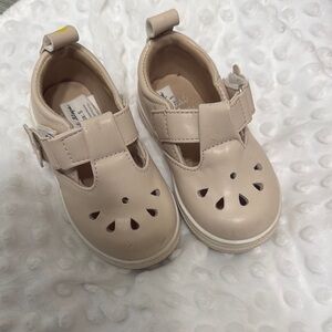 Kids Beige Leather Shoes